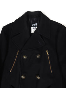 Dolce & Gabbana Black Wool Coat Size Medium