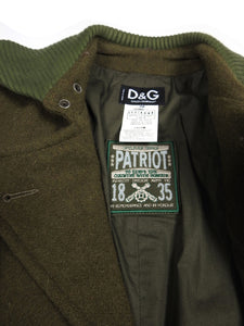 Dolce & Gabbana Green Military Peacoat Size 48