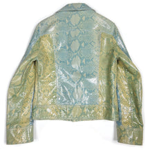 Load image into Gallery viewer, Just Cavalli Turquoise Python Jacket Size 50
