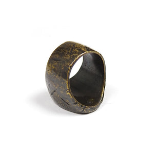 Galliano Distressed Brass ‘G’ Ring Size Medium || 9