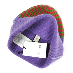 Gucci Purple Distressed Knit Beanie