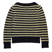 Load image into Gallery viewer, Valentino Navy/Cream Striped Boatneck Knit Size Medium
