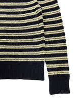 Load image into Gallery viewer, Valentino Navy/Cream Striped Boatneck Knit Size Medium
