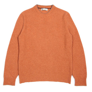 Brunello Cucinelli Orange Ribbed Cashmere Sweater Size 48