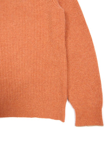 Brunello Cucinelli Orange Ribbed Cashmere Sweater Size 48
