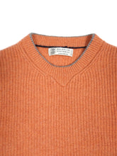 Load image into Gallery viewer, Brunello Cucinelli Orange Ribbed Cashmere Sweater Size 48

