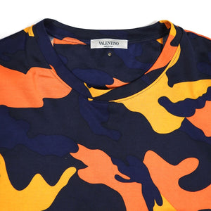 Valentino Orange/Navy Camo T-Shirt Size Large