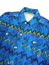 Load image into Gallery viewer, Versace Jeans Blue Patterned Trucker Jacket Size 48
