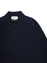 Load image into Gallery viewer, Oliver Spencer Navy Striped Chore Jacket Size 40
