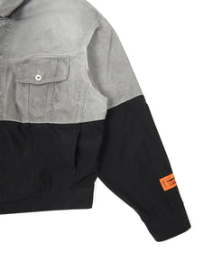 Heron Preston Cut & Sew Denim/Nylon Trucker Jacket Size Medium