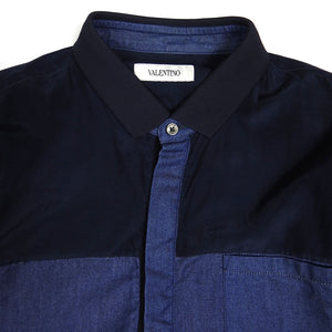 Valentino Denim 1/4 Button Up Size 39 || 15.5 (Medium)
