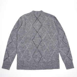 Norse Projects Grey Adam Argyle Cardigan Small