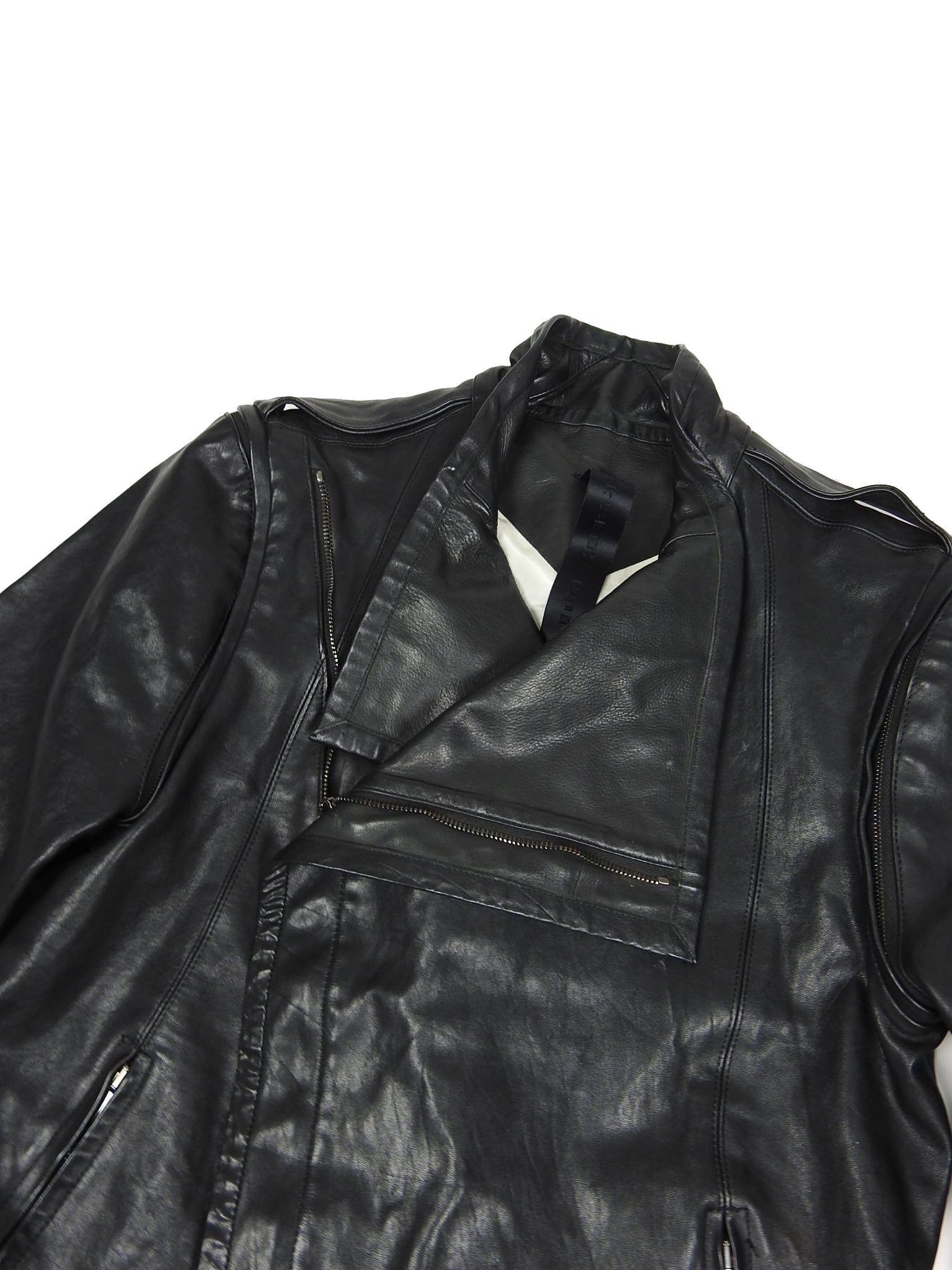 Gareth Pugh Leather Jacket with Detachable Sleeves Size 46 I Miss You MAN