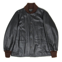 Load image into Gallery viewer, Engineered Garments Skookum Black Leather Varsity Size Small
