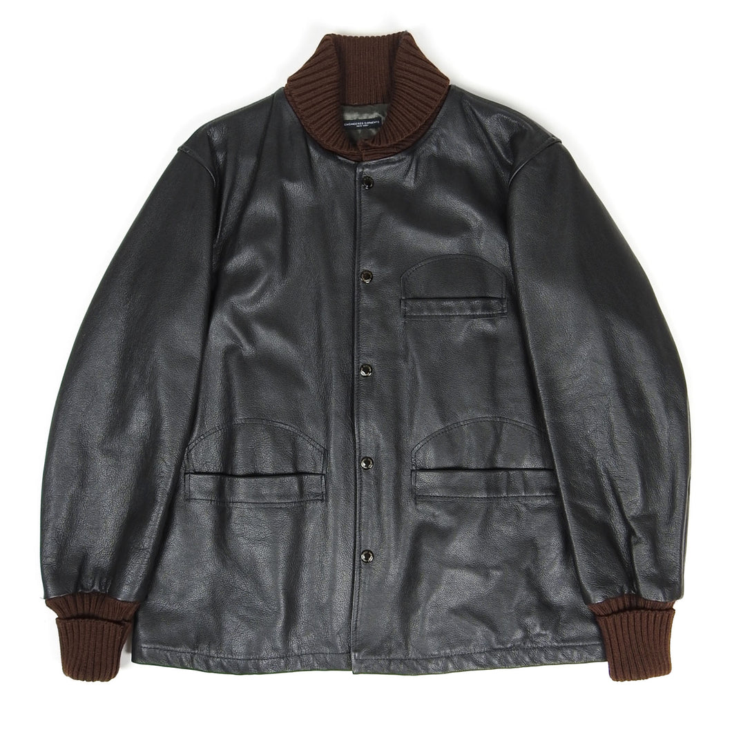 Engineered Garments Skookum Black Leather Varsity Size Small