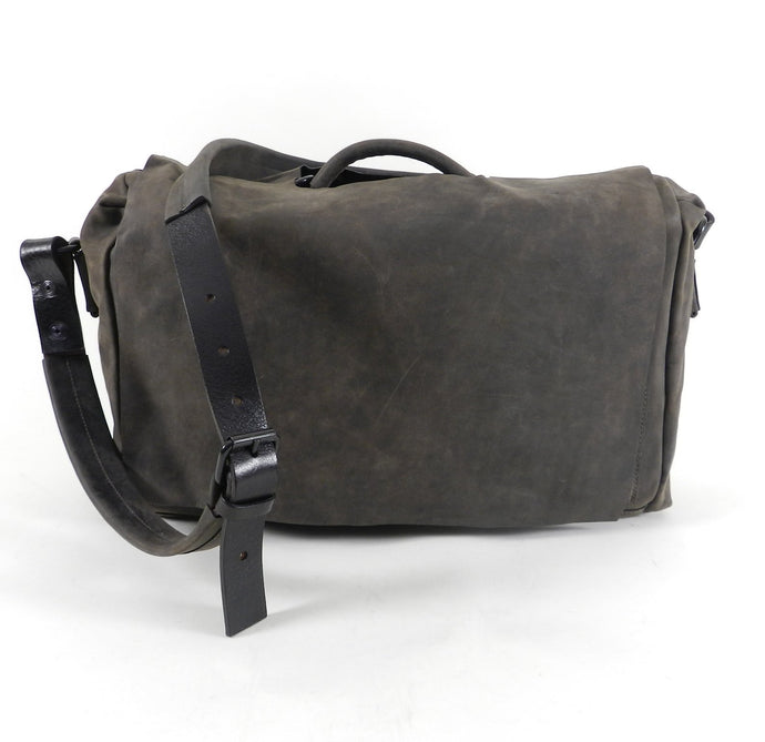 Marsell Dark Walnut Brown Leather Messenger Computer Bag