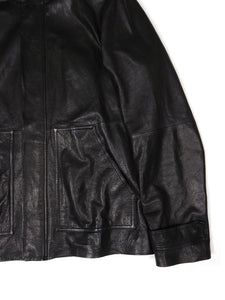 T by Alexander Wang Black Leather Hooded Jacket Size Medium
