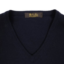 Load image into Gallery viewer, Loro Piana Navy Baby Cashmere V-Knit Sweater Size 50
