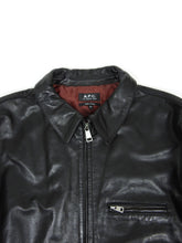 Load image into Gallery viewer, A.P.C. Black Leather Jacket Size XL
