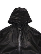 Load image into Gallery viewer, Louis Vuitton Black Perforated Leather Hooded Jacket Size 52
