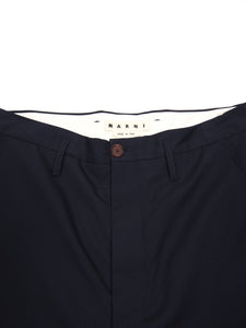 Marni Navy Wool 2 Layer Shorts Size 50
