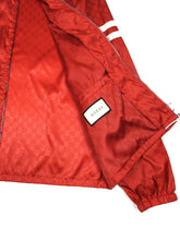 Load image into Gallery viewer, Gucci Red GG Nylon Bomber  with Removable Hood Size 50
