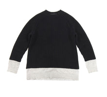 Load image into Gallery viewer, Alexander Wang Black Chunky Knit Sweater with Grey Inset
