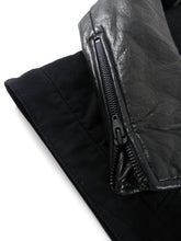 Load image into Gallery viewer, Alexander Wang Fall 2012 Black Cotton Jean Jacket With Leather Sleeves - M

