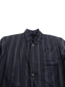  Ann Demeulemeester Navy and Grey Striped Jacket - M 