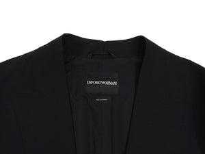 Emporio Armani Black Minimalist Embossed Tux Blazer - 42