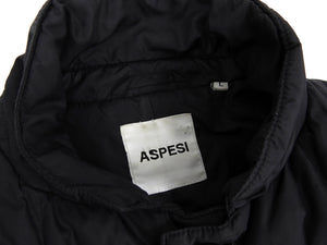 Aspesi Black Long Black Quilted Down Puffer Parka Jacket - L