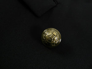 Balmain Black Military Blazer with Gold Logo Embroidered Crests - 46