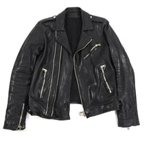 Load image into Gallery viewer, Balmain Black Heavy Lambskin Leather Moto Jacket
