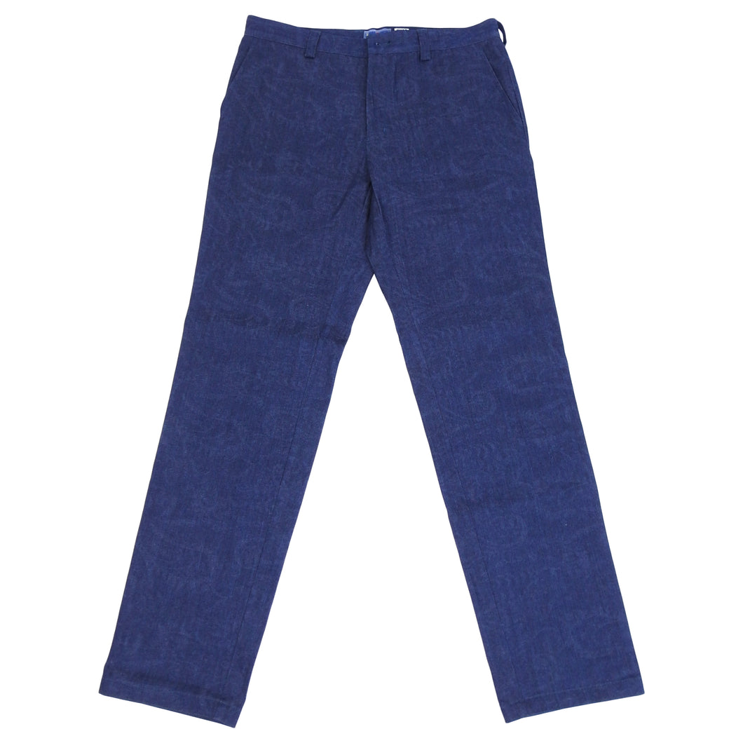 Blue Blue Japan Lightweight Indigo Paisley Print Denim Jeans - 34