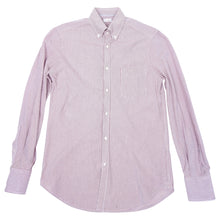 Load image into Gallery viewer, Brunello Cucinelli Red and White Striped Button Down Oxford - L
