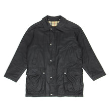 Load image into Gallery viewer, Burberry Waxed Jacket Black Medium
