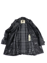 Load image into Gallery viewer, Burberry Black Lambskin Leather Trench Coat - S
