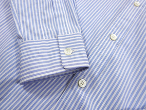 Comme Des Garcons Homme Plus Blue Pinstripe Rubber Graphic Shirt - M