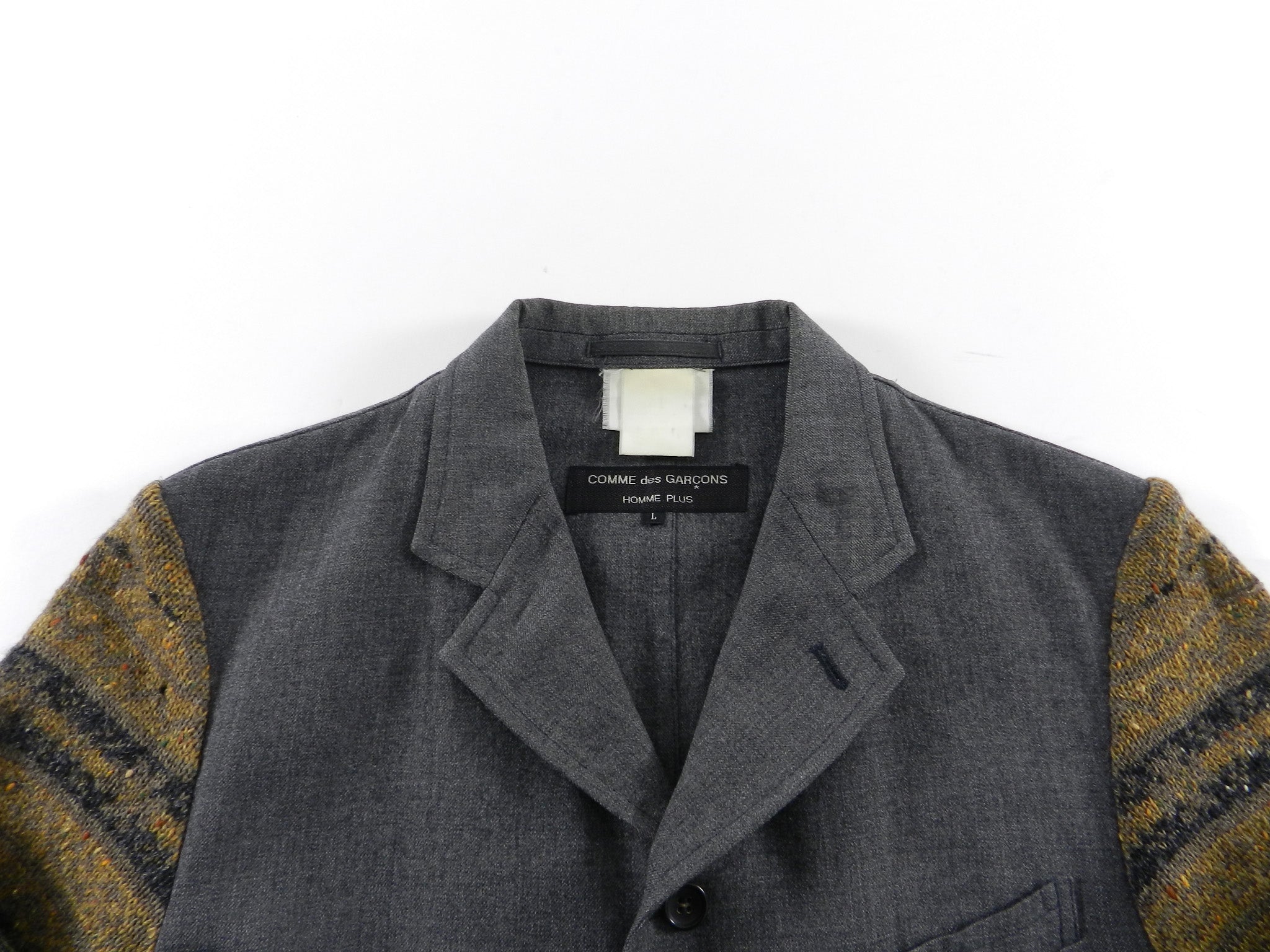 Comme des Garcons Homme Plus Vintage 1996 Grey Knit Sleeve Blazer