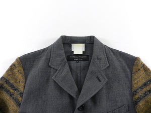 Comme des Garcons Homme Plus Vintage 1996 Grey Knit Sleeve Blazer - L