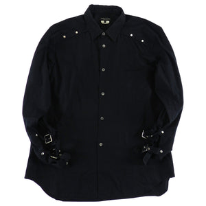 Comme Des Garcons Homme Black Button up Shirt with Buckle Cuffs - L