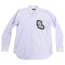 Load image into Gallery viewer, Comme Des Garcons Homme Plus Blue Pinstripe Rubber Graphic Shirt - M
