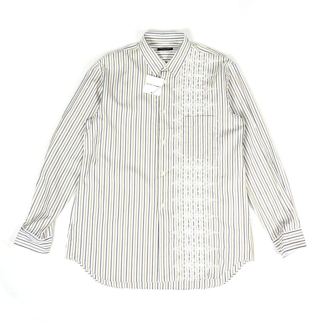 Comme Des Garçons Homme Plus 2001 Embroidered Stripe Shirt Fits L/XL
