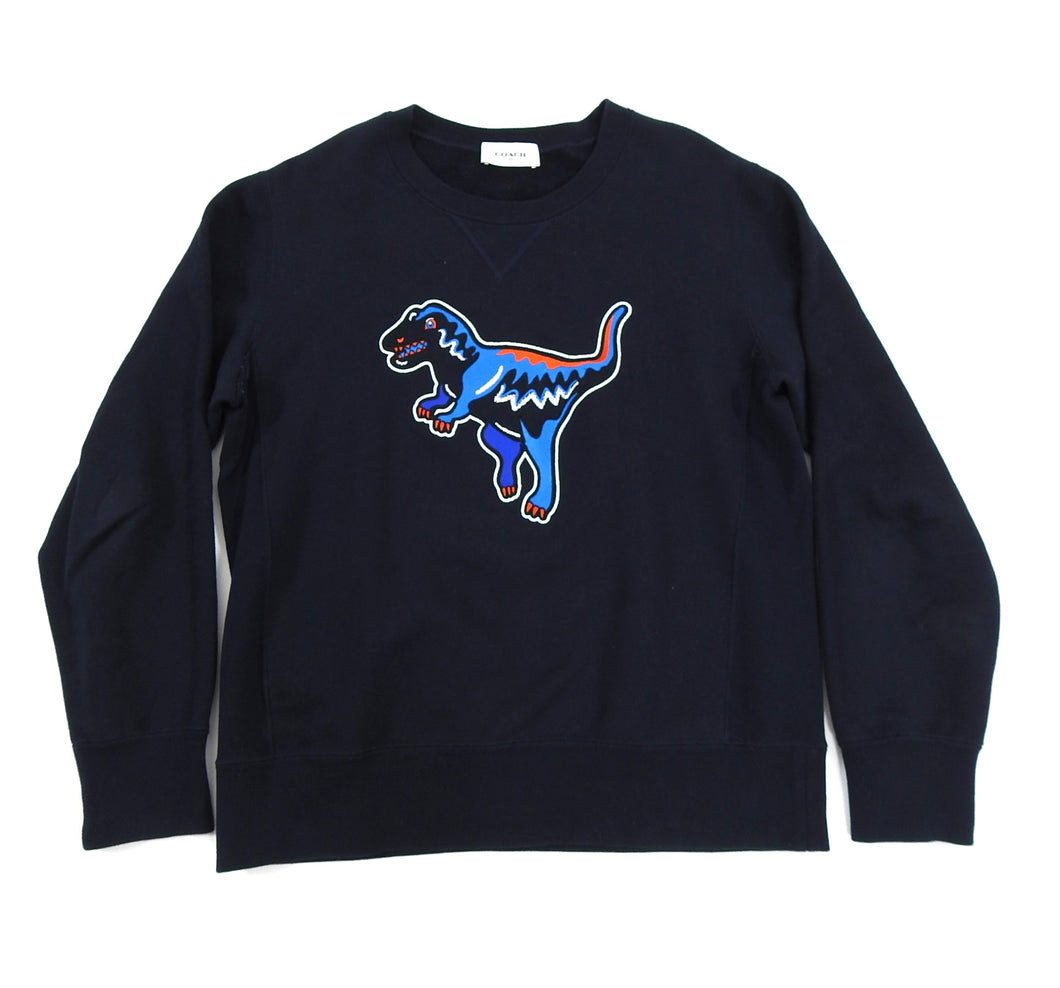 Coach Navy Dinosaur Graphic Crewneck Sweater