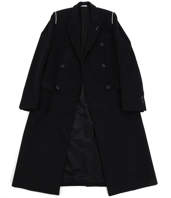 Dior Homme Black Cashmere Blend Raw Edge Coat - M