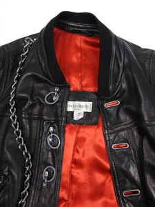 Dirk Bikkembergs Vintage Leather Bomber Black Size 52