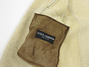 Dolce & Gabbana Long Brown Shearling Coat - XL
