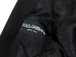 Dolce & Gabbana Black Micro Stripe Cashmere Blend Blazer - 40