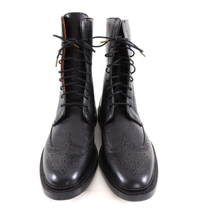 Florsheim by Duckie Brown Black Leather Oxford Lace up Ankle Boots - 10
