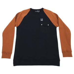Fred Perry x Raf Simons Rust Black Colour Block Crew neck Sweater - L